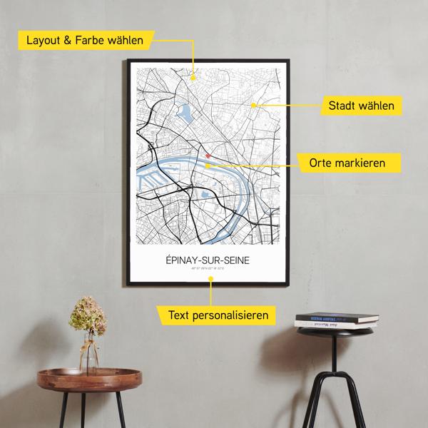 Stadtkarte von Épinay-sur-Seine erstellt auf Cartida
