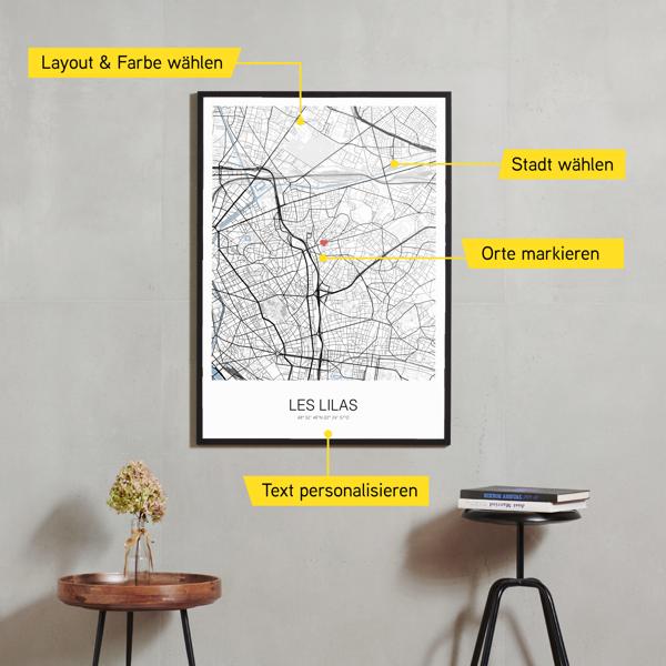 Stadtkarte von Les Lilas erstellt auf Cartida