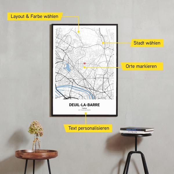 Stadtkarte von Deuil-la-Barre erstellt auf Cartida