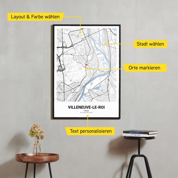 Stadtkarte von Villeneuve-le-Roi erstellt auf Cartida