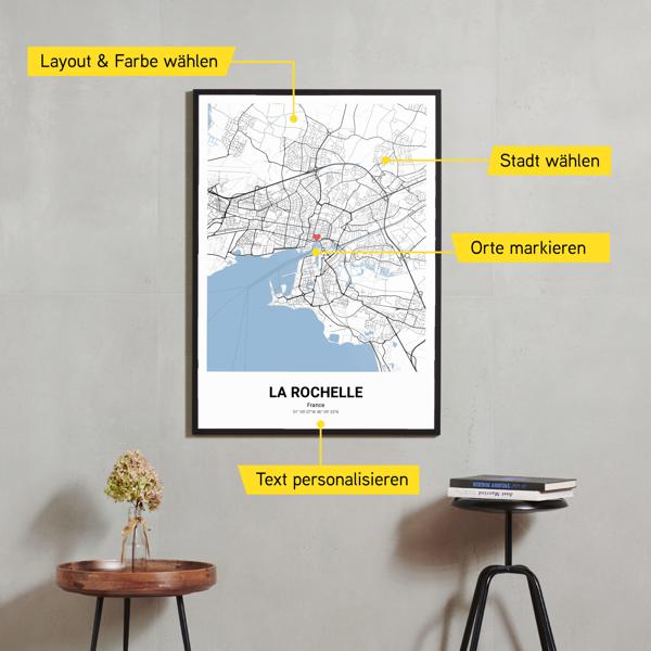 Stadtkarte von La Rochelle erstellt auf Cartida