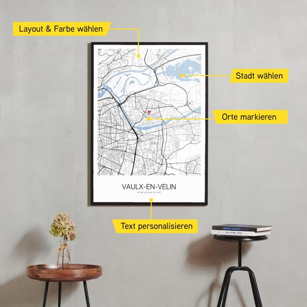 Stadtkarte von Vaulx-en-Velin erstellt auf Cartida