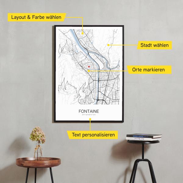 Stadtkarte von Fontaine erstellt auf Cartida