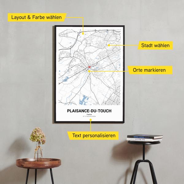 Stadtkarte von Plaisance-du-Touch erstellt auf Cartida