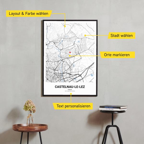 Stadtkarte von Castelnau-le-Lez erstellt auf Cartida