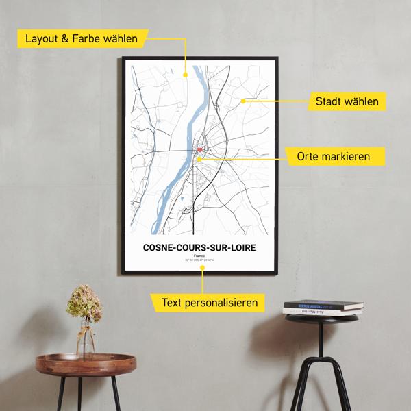 Stadtkarte von Cosne-Cours-sur-Loire erstellt auf Cartida