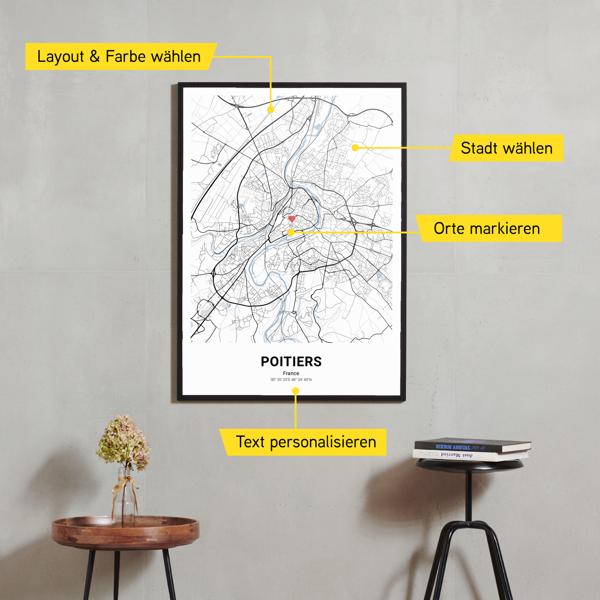 Stadtkarte von Poitiers erstellt auf Cartida