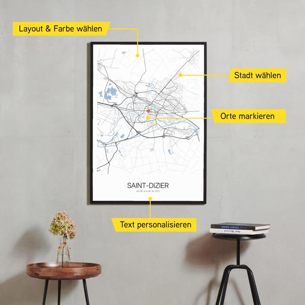 Stadtkarte von Saint-Dizier erstellt auf Cartida
