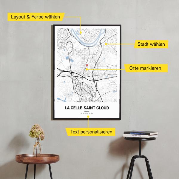 Stadtkarte von La Celle-Saint-Cloud erstellt auf Cartida