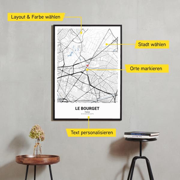 Stadtkarte von Le Bourget erstellt auf Cartida