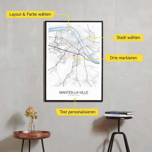 Stadtkarte von Mantes-la-Ville erstellt auf Cartida