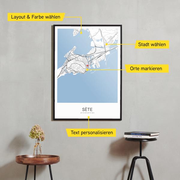 Stadtkarte von Sète erstellt auf Cartida