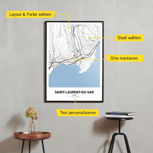 Stadtkarte von Saint-Laurent-du-Var erstellt auf Cartida