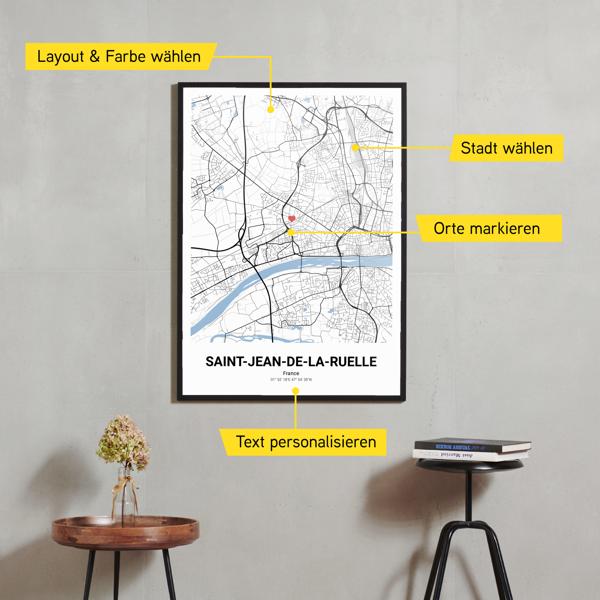 Stadtkarte von Saint-Jean-de-la-Ruelle erstellt auf Cartida