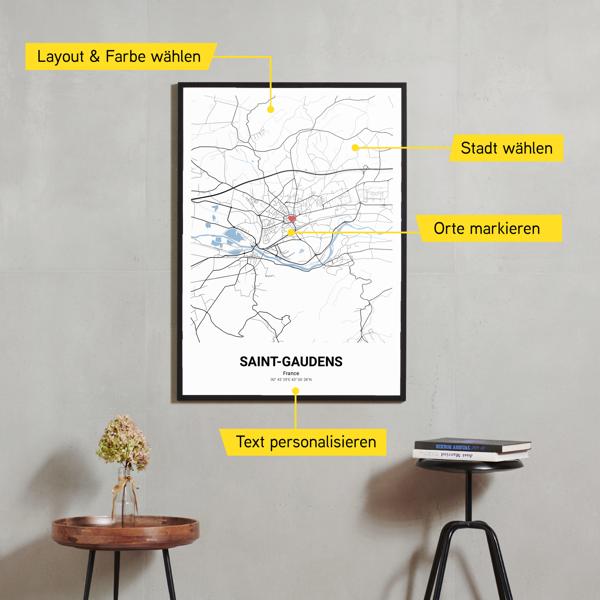 Stadtkarte von Saint-Gaudens erstellt auf Cartida