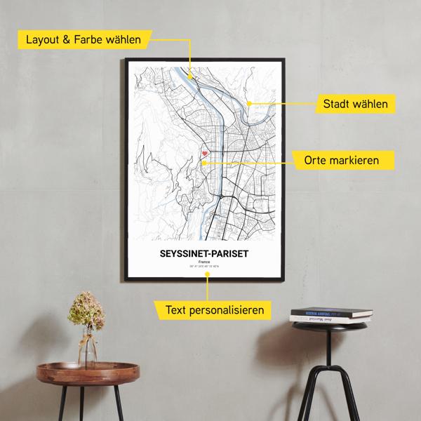 Stadtkarte von Seyssinet-Pariset erstellt auf Cartida