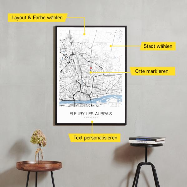 Stadtkarte von Fleury-les-Aubrais erstellt auf Cartida