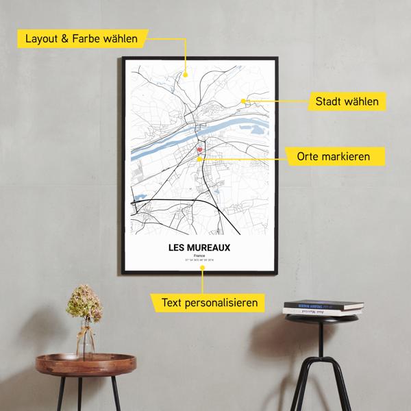 Stadtkarte von Les Mureaux erstellt auf Cartida