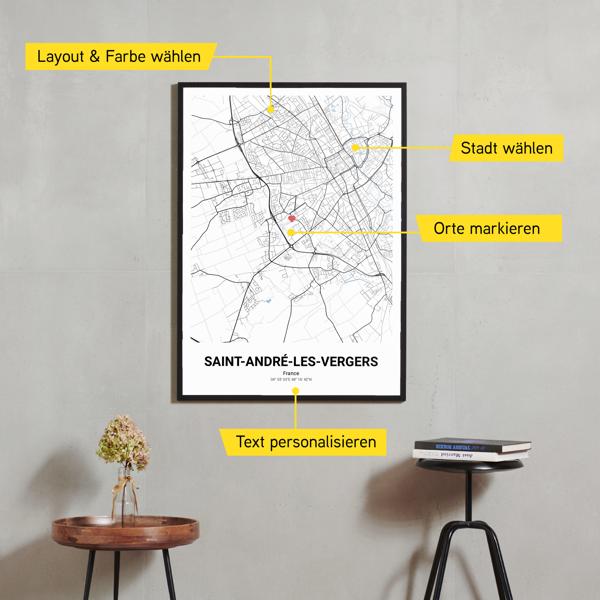 Stadtkarte von Saint-André-les-Vergers erstellt auf Cartida