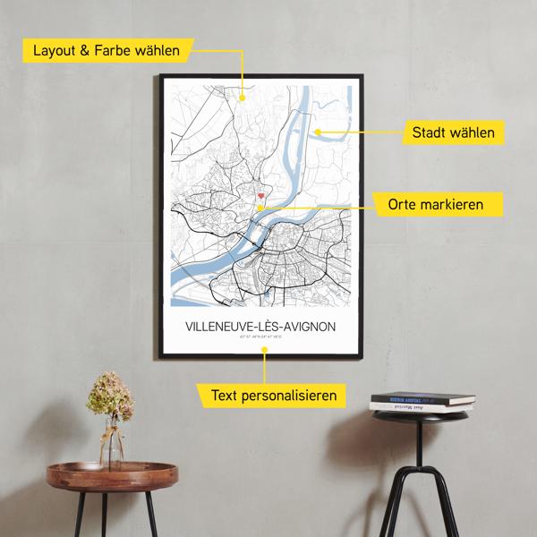 Stadtkarte von Villeneuve-lès-Avignon erstellt auf Cartida