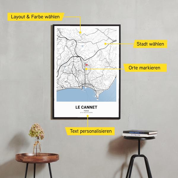 Stadtkarte von Le Cannet erstellt auf Cartida