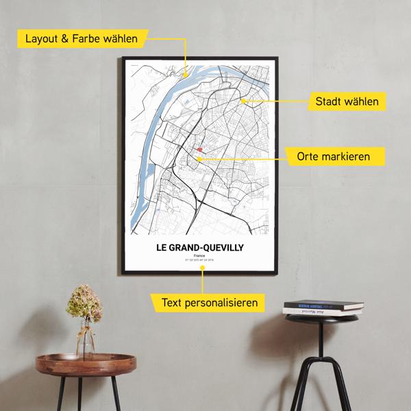 Stadtkarte von Le Grand-Quevilly erstellt auf Cartida