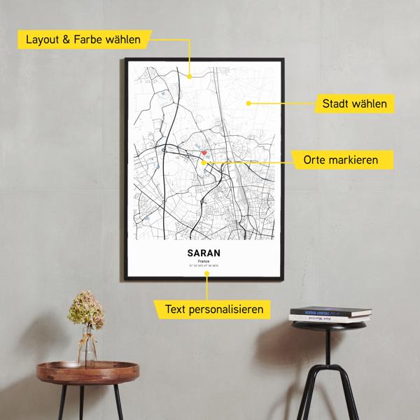 Stadtkarte von Saran erstellt auf Cartida