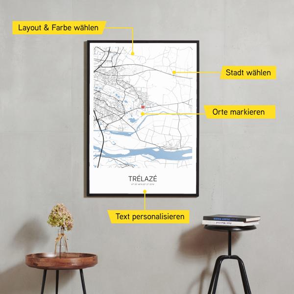 Stadtkarte von Trélazé erstellt auf Cartida
