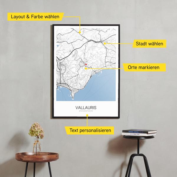 Stadtkarte von Vallauris erstellt auf Cartida