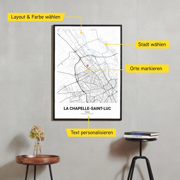 Stadtkarte von La Chapelle-Saint-Luc erstellt auf Cartida
