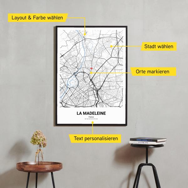 Stadtkarte von La Madeleine erstellt auf Cartida