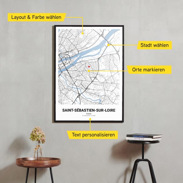 Stadtkarte von Saint-Sébastien-sur-Loire erstellt auf Cartida