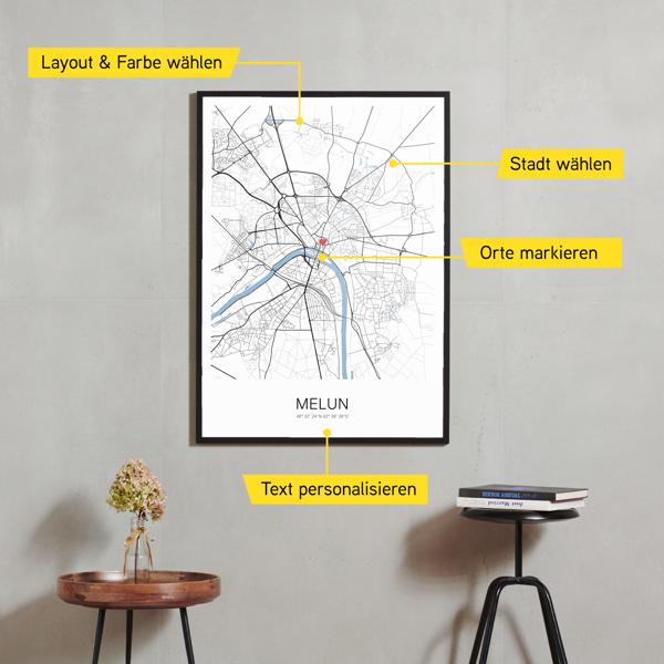 Stadtkarte von Melun erstellt auf Cartida