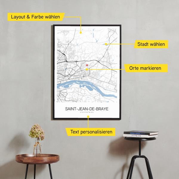 Stadtkarte von Saint-Jean-de-Braye erstellt auf Cartida