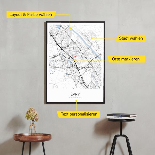 Stadtkarte von Évry erstellt auf Cartida