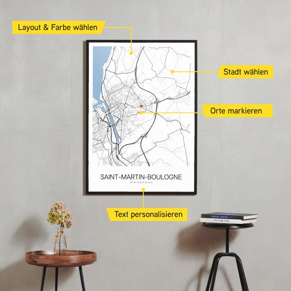 Stadtkarte von Saint-Martin-Boulogne erstellt auf Cartida