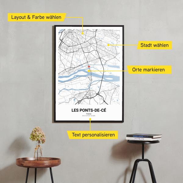 Stadtkarte von Les Ponts-de-Cé erstellt auf Cartida