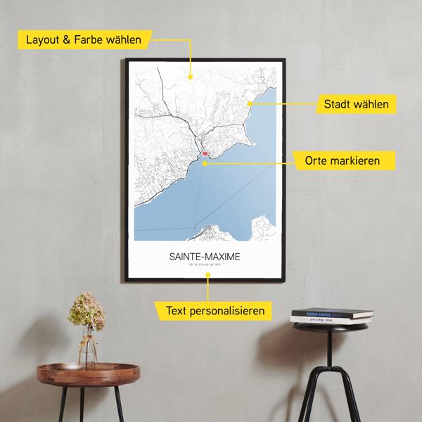 Stadtkarte von Sainte-Maxime erstellt auf Cartida