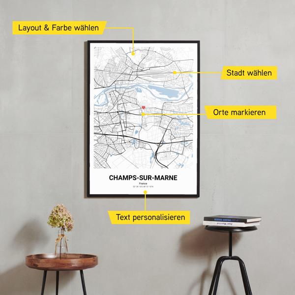 Stadtkarte von Champs-sur-Marne erstellt auf Cartida