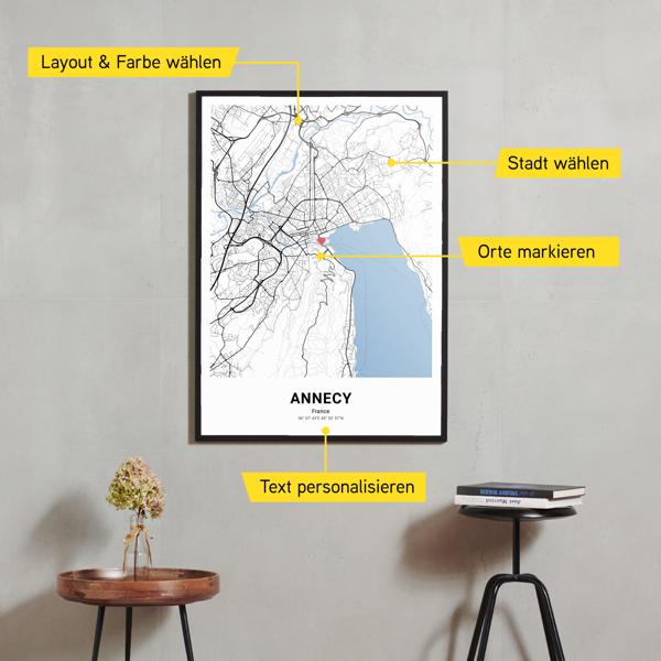 Stadtkarte von Annecy erstellt auf Cartida
