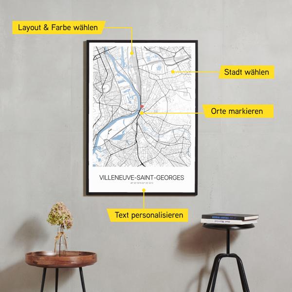 Stadtkarte von Villeneuve-Saint-Georges erstellt auf Cartida