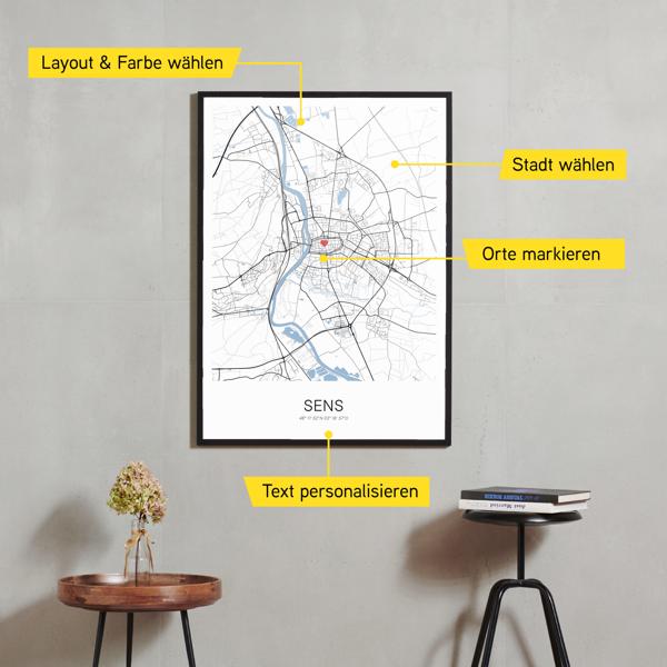 Stadtkarte von Sens erstellt auf Cartida
