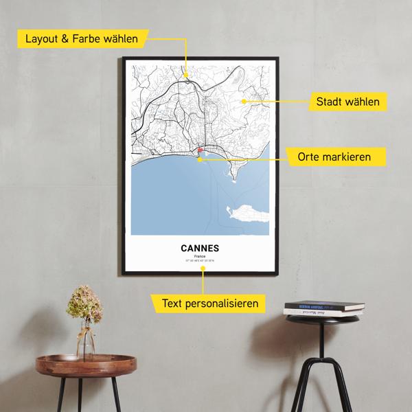Stadtkarte von Cannes erstellt auf Cartida