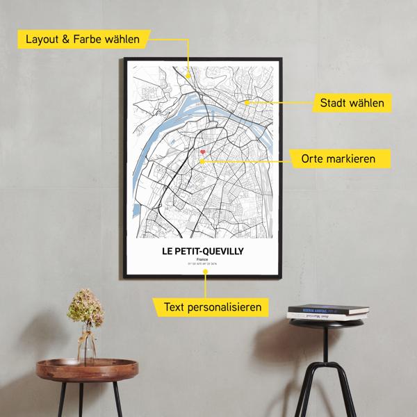 Stadtkarte von Le Petit-Quevilly erstellt auf Cartida