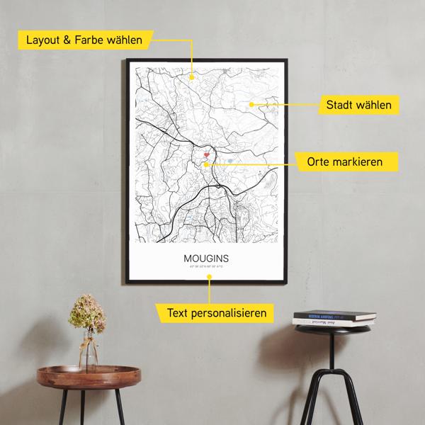 Stadtkarte von Mougins erstellt auf Cartida