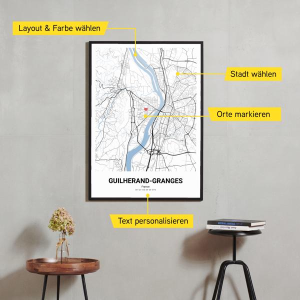 Stadtkarte von Guilherand-Granges erstellt auf Cartida