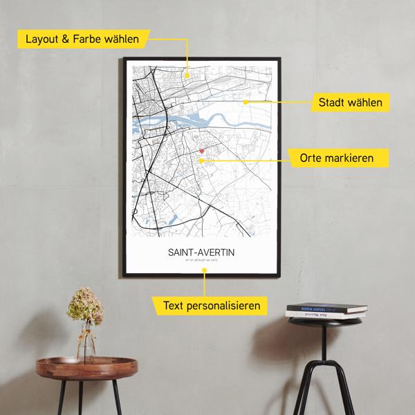 Stadtkarte von Saint-Avertin erstellt auf Cartida