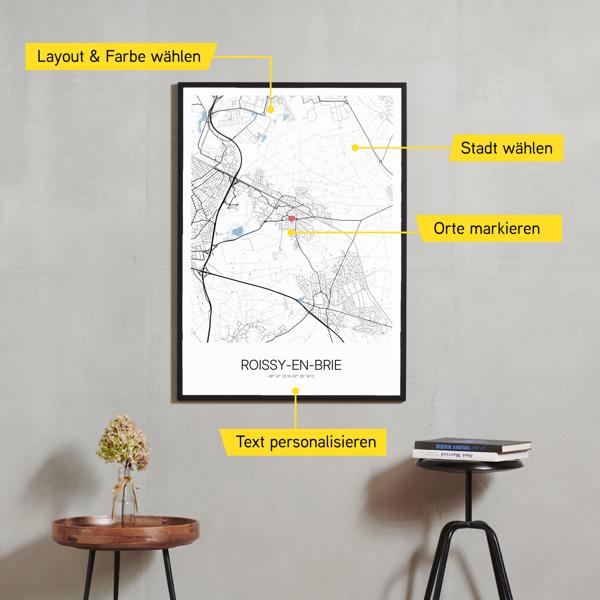 Stadtkarte von Roissy-en-Brie erstellt auf Cartida