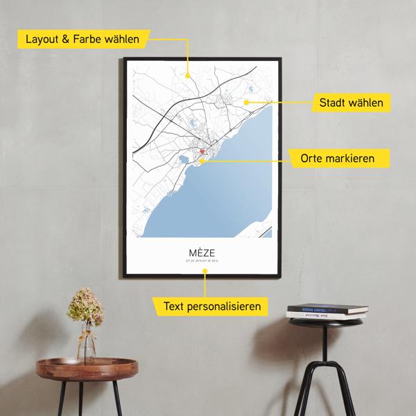 Stadtkarte von Mèze erstellt auf Cartida