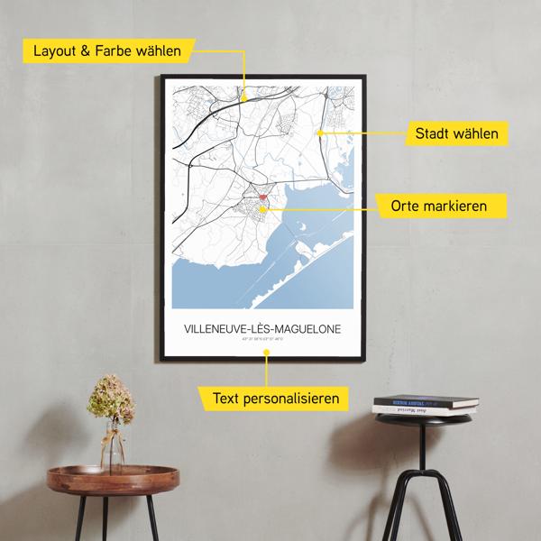 Stadtkarte von Villeneuve-lès-Maguelone erstellt auf Cartida